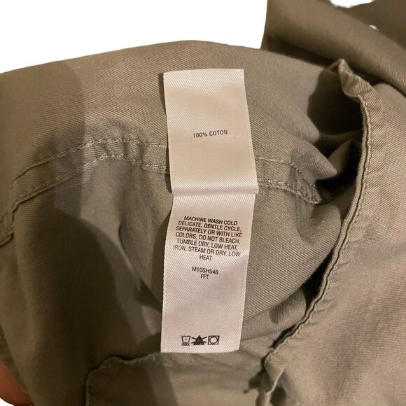 Cabelas Army Green Lightweight‎ Long Sleeve Button Up Shirt Sz M Tall Outdoor - Picture 9 of 11